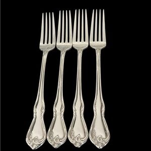 Reed & Barton Cottage Rose Elite Collection Lot of 4 Dinner Forks Vintage